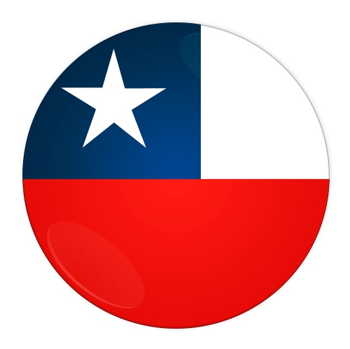 Chile button with flag